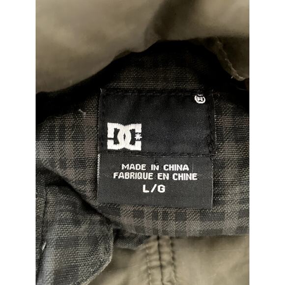 VTG Y2K DC Shoe Company Parka Coat Winter Plaid Hooded Large Grunge - Picture 11 of 13